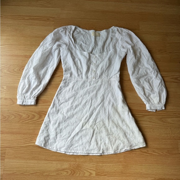 Anthropologie CAPULET Elegant White Long Sleeve Dress Size Small - Picture 4 of 11